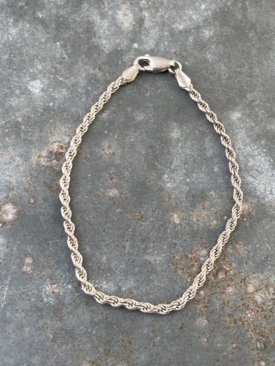 Jewelry - 925 Sterling Silver 7" braided Rope Chain Bracelet 2mm